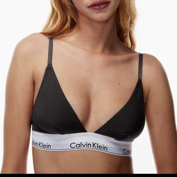 Calvin Klein MODERN COTTON TRIANGLE BRALETTE GREY GUC small - Picture 5 of 6
